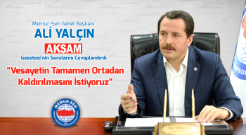 Yalçın, Akşam Gazetesi'nin Sorularını Cevaplandırdı
