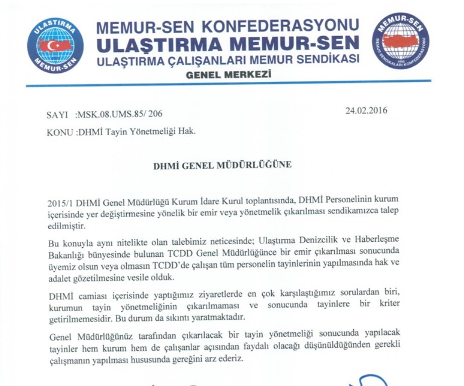 DHMİ TAYİN YÖNETMELİĞİ HAKKINDA