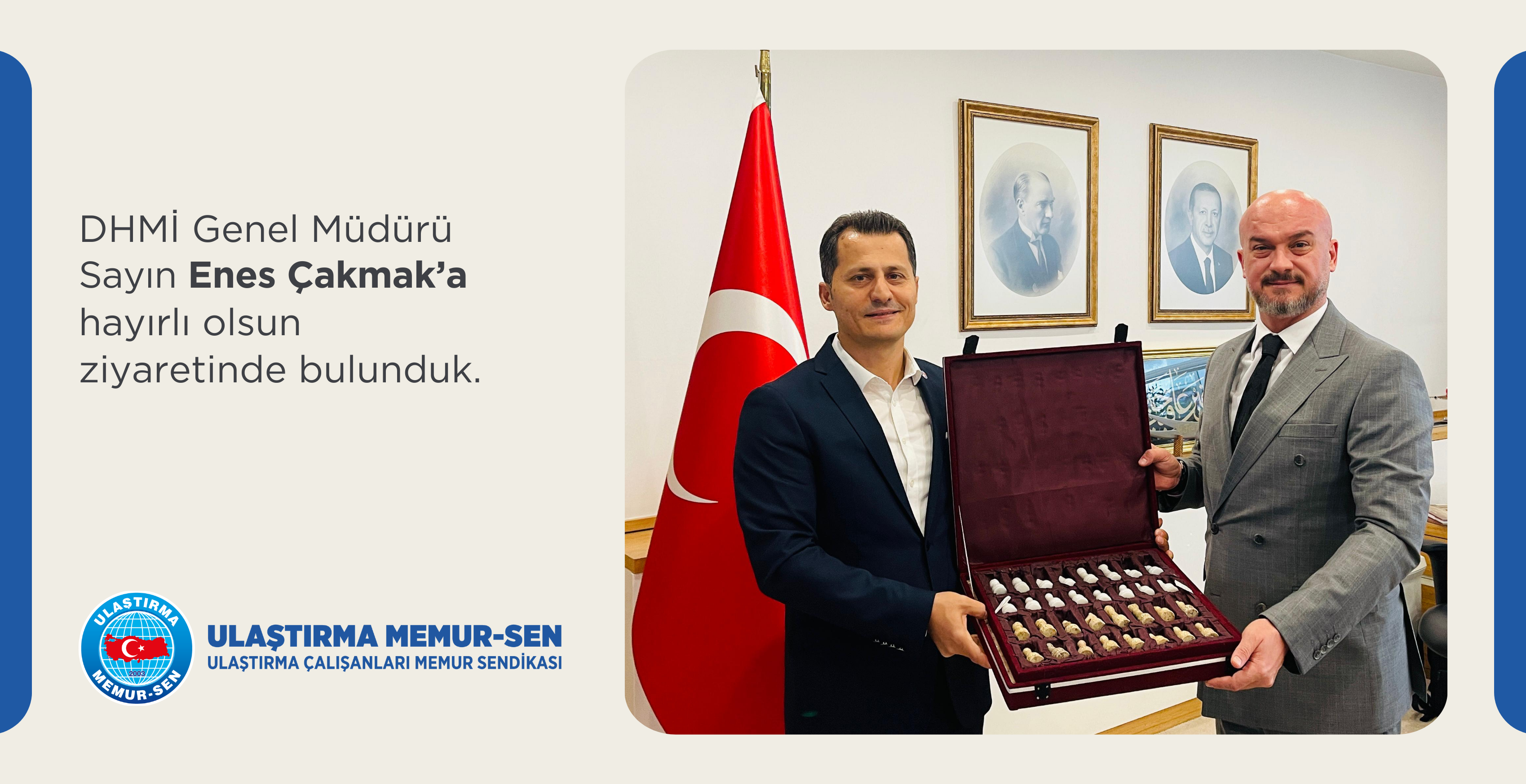 DHMİ Genel Müdürü Enes Çakmak'a Hayırlı Olsun Ziyaretinde Bulunduk.